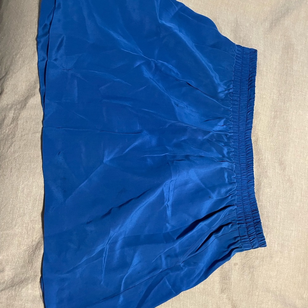 Silk cobalt mini skirt
